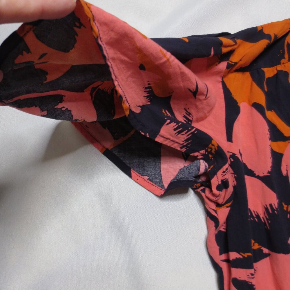 ABLE THE LABEL womens DRESS pink FLORAL orange NAVY BLUE maxi HI-LOW SIZE S - Picture 6 of 13